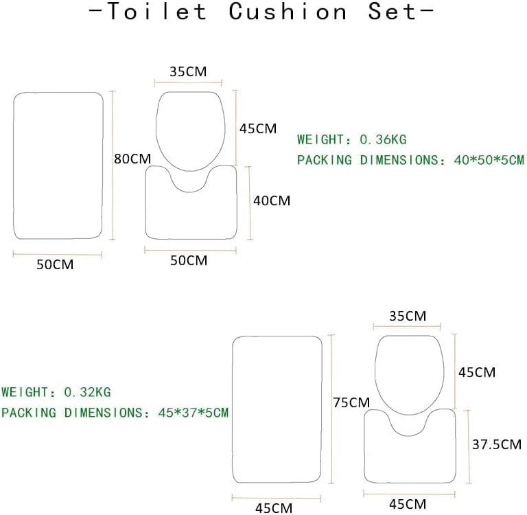 Badgarnitur 3 Teilig Badezimmerteppich Waschbar Badematte rutschfest,Wc Vorleger Mit Ausschnitt Und Badematte, Badvorleger Toilette Teppich 45X75Cm Grauer Marmor – Bild 6