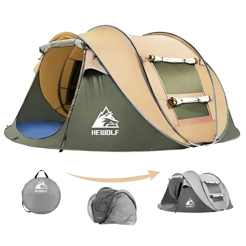 Tienda de Campaña Pop Up Hewolf para 4 Personas, impermeable, instalación automática fácil, ideal para camping, senderismo y viajes miniatura 1