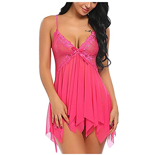 Masbird Lingerie for Women for Sex Naughty,Women Sexy V Neck Cami Top Strap Babydoll Underwear Pajamas Set