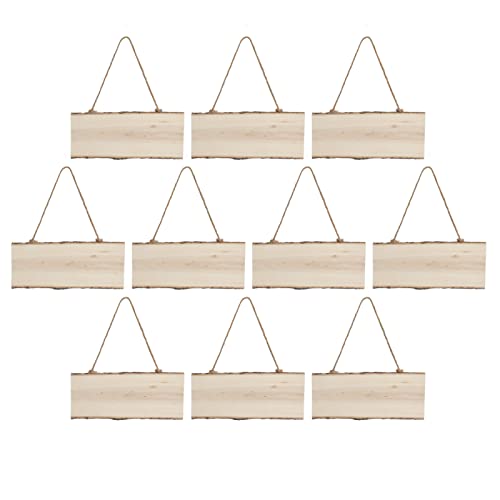 10 Letreros de Madera Lisos, Decoración para Colgar en la Puerta, 10 Cm X 25 Cm, Diseño único, Placa en de Rec Frontal Ampliamente Utilizada con Cuerdas para Proyectos del