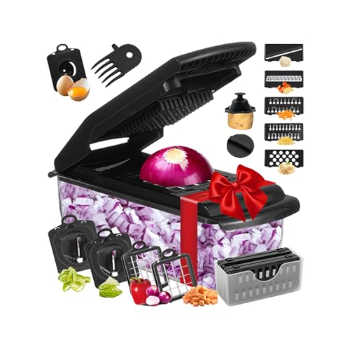 Dtaigou Hachoir Légume Découpe,Découpe-Légumes Trancheur et Découpe-Oignon | Accessoires de Cuisine Ustensiles Manuel, Râpe Fromage pour Salade Carottes Fruits Légumes, Essentiels Maison