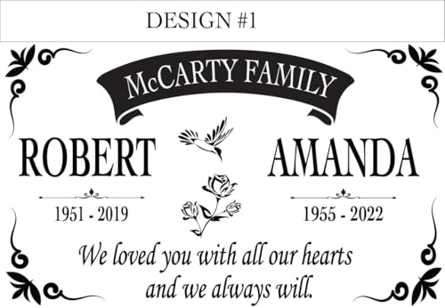 Image of Custom Memorial Granite Thick Stone 12x24 inches Memorial Grave Marker Headstone Garden Marker Cemetery Standard Tombstone (18 inchx12 inchx0.50 inch)