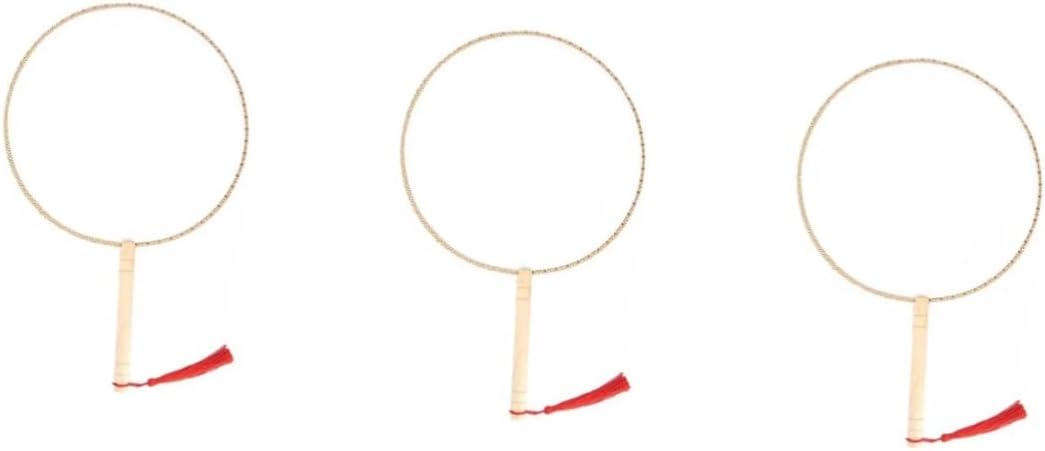 PRETYZOOM 3pcs Blank Art Painting Fan Wooden Handle Handmade Embroidery and Drawing Fan for Boys and and Recognition for Crafting and Personalization