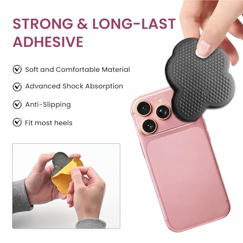 Welnove plantillas protectoras para tacones, negro miniatura 4
