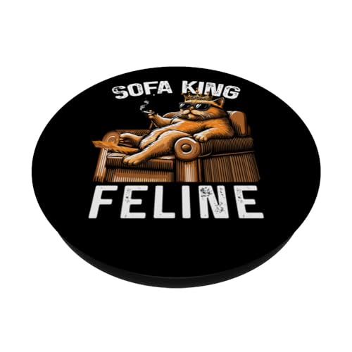 Sofa-King Feline, s Funny Adult Word Play PopSockets Swappable PopGrip, Black - Image 2