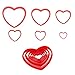 SUPERDANT 12 szt. / 2 zestaw plastikowych foremek do ciastek w kształcie serca ciasto cukrowego ciasteczka formy do wykrawania formy do pieczenia formy do ciasteczek i gliny czerwone