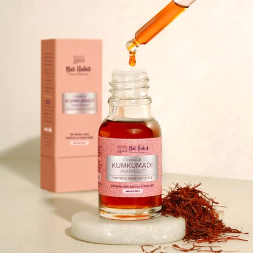 Image of Nat Habit Ayurvedic Kumkumadi Face Oil - Classical Kumkumadi Mukhalaya for Glowing & Young Skin, 10ml