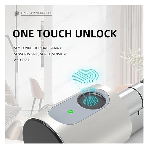 Cerradura inteligente Tuya Bluetooth con bombín electrónico ajustable y RFID 5