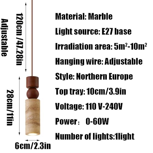 Lámpara de araña de mármol E27 soluciona iluminación tenue bar 7