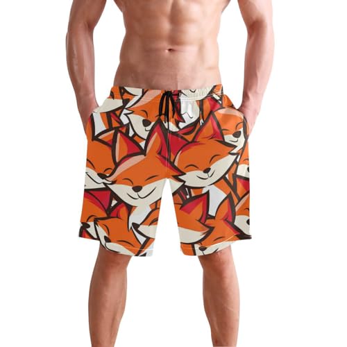 Men’s Swim Trunks Smile Fox Beach Board Shorts Swimming Short Pants Running Sports Surffing Shorts2