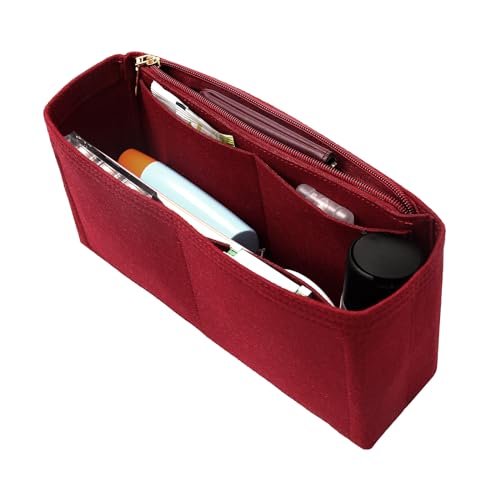 Surblue Felt Purse Organizer (Burgundy, Slender M)