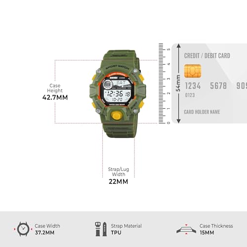 Image of SKMEI Kids Digital Sport Watch - Waterproof 50M, Alarm, Countdown Timer, Dual Time, LED Backlight - Durable & Lightweight Boys & Girls Watch - 2288
