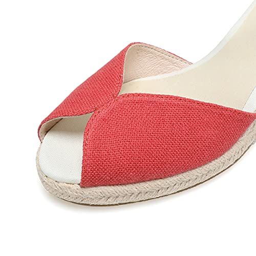 Image of Women's Espadrille Wedge Sandals Closed Toe Lace-Up Shoes