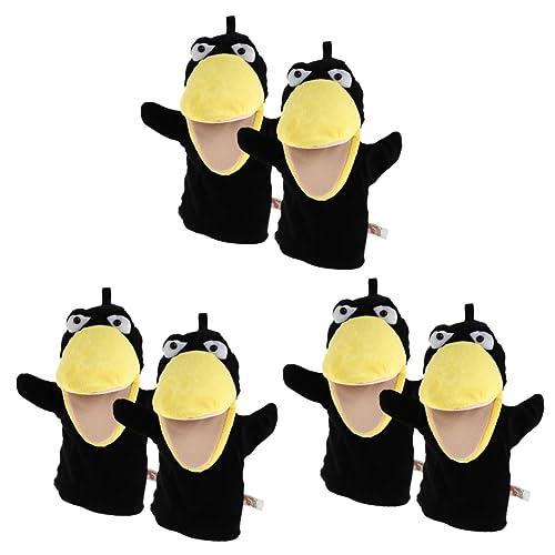 BESTOYARD 6 Pçs Engraçados Fantoches Infantis Brinquedo Educação Animal Brinquedos Boneca Corvo Fant