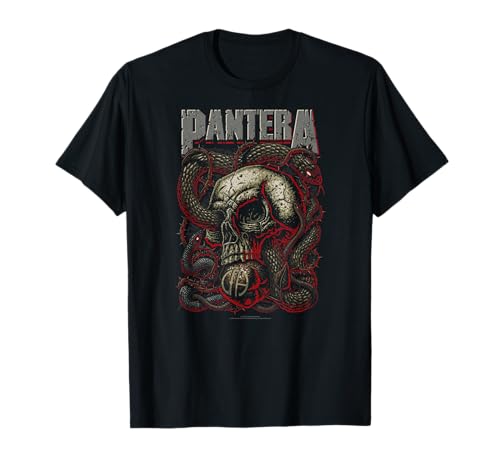 Image of Official Pantera Cowboys From Hell Skull Snake Metal Band T-Shirt