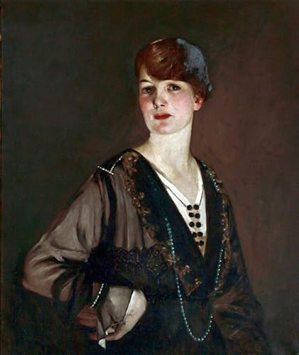 Peinture Poster Impression de Qualité Portrait d'une Dame en Noir George Henry