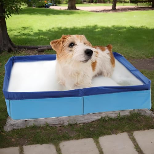 Piscina Para Cães - Piscina PVC Para Cães Dobrável Formato Quadrado - Banheira Portátil Que Economiz