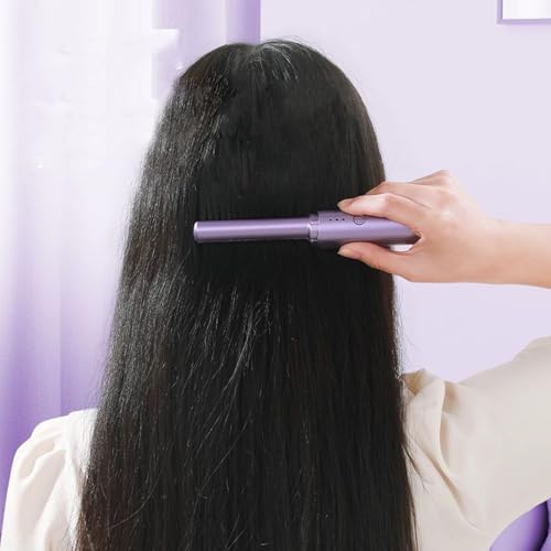 Peine Alisador Cerámico 2 en 1 Recargable USB Morado miniatura 2