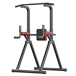Foldable Power Tower, Adjustable Multifunction Pull Up Bar Tower Station, Pullup Dip Station Rack for Home Gym