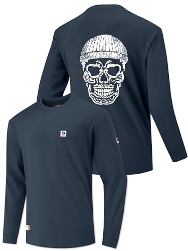 Image of VANDISI FR Shirts for Men 5.5oz Lightweight Fire Resistant Shirts for Men Long Sleeve NFPA2112/CAT2 Dark Blue