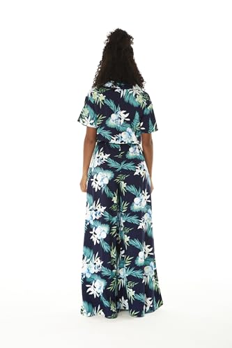 Image of Family Matching Hawaiian Clothes, Orchid Breeze Navy | Lightweight 100% rayon • Family matching outfits • Beach vacations • Luaus • Cruises • Family photos