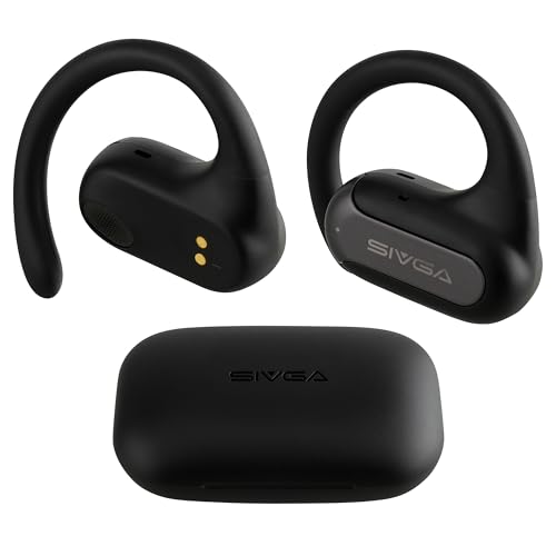 SIVGA SO2 Open Ear Headphones, Wireless Headphones with 4 Microphones for Clear Calls, Light Earbuds with Earhooks Designed for Sports Workout, IPX5, 30-Hour Playtime (Black)
