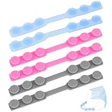 Beatifufu 6pcs Adjustable Silicone Mask Ear Hooks Anti-Slip Mask Extension Buckles Reusable Strap Extenders for Comfortable All-Day Wear Random Color