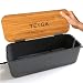 TEYGA Bamboo Cable Management Box - Stylish Cord Organizer Box Hides Power Strip and Keeps Cords Untangled - Surge Protector Cover Keeps Children Safe - TV Cord Box for Home and Office