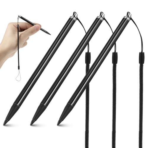 HOMSFOU 3pcs Touch Pen with Spring Rope Resistive Touch Screen Painting Pen Resistive Stylus Hard-tip Pen Anti-Lost for Pos PDA
