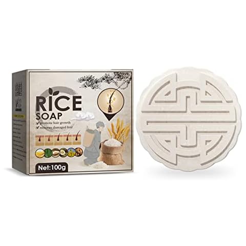 Hocossy Anti-Hair Loss Rice Shampoo Bar - Rice Water Shampoo Soap, Oil Control Conditioner Soap Bar 3.52OZ Cover
