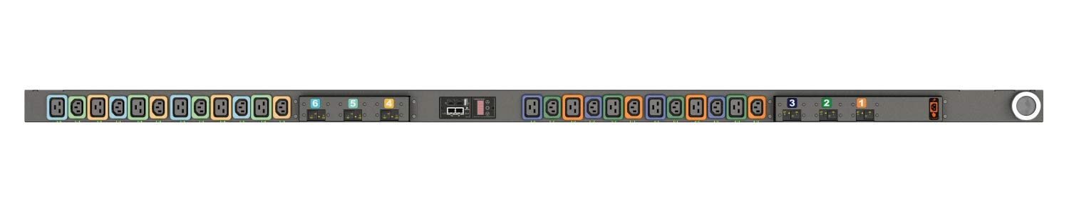 Vertiv Geist Monitored Vertical PDU with 12 Locking IEC C13 & 12 Locking IEC C19 Outlets, 60A, 208V Delta, 17.2kW (VP4551V)