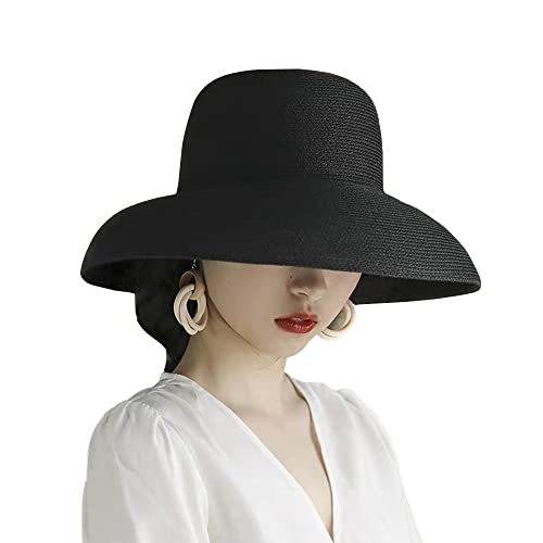 Sombrero de paja verano playa ala ancha para mujer