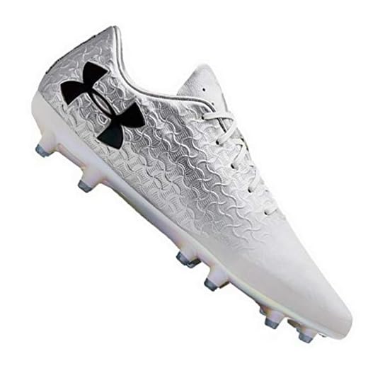 Under Armour New Men's UA Magnetico Pro Hybrid 19 Soccer Shoe White Silver Cleats Size 9