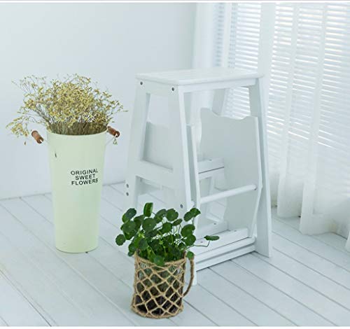Taburete plegable de madera maciza para alcanzar estantes altos en cocina 3