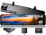 JADO ドライブレコーダー ミラー型 4K 12インチ ドラレコ 前後カメラ リアカメラズーム機能搭載 デジタルインナーミラー IMX415センサー HDR/WDR搭載 夜間撮影 Type-C電源 駐車監視 タイムラプス 170°超広角 地デジ干渉対策済み LED信号機対応 64GBメモリーカード付き G850-ST
