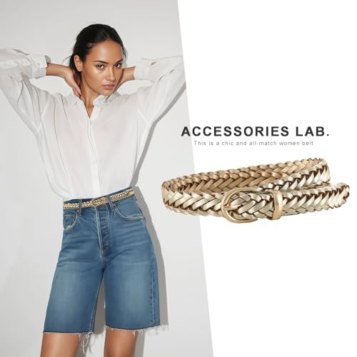 Thin Braided Belts for Women Classic Waist Belt Skinny Woven Strap for Jeans Pants Dress2