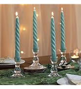 Willceka Clear Taper Canldeholder Set, Candlestick Candle Holder, Glass Candle Holder (4)