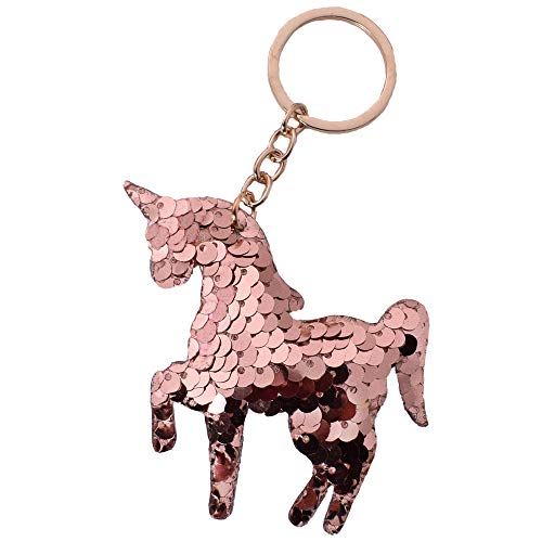 Foto von TE-Trend 12 Stück Einhorn Schlüsselanhänger Set – Glitzer Einhorn Anhänger mit Pailletten – Unicorn Keychain Pack – Mädchen Mitgebsel – Einhorn Glitzer Schlüsselring