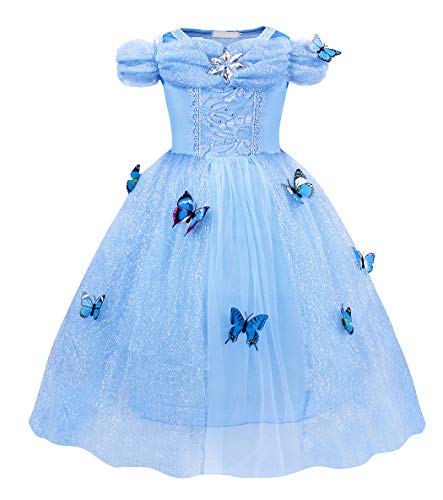 Jurebecia Prinzessin Kostüm Mädchen Kleid Verkleidung Party Schmetterling...