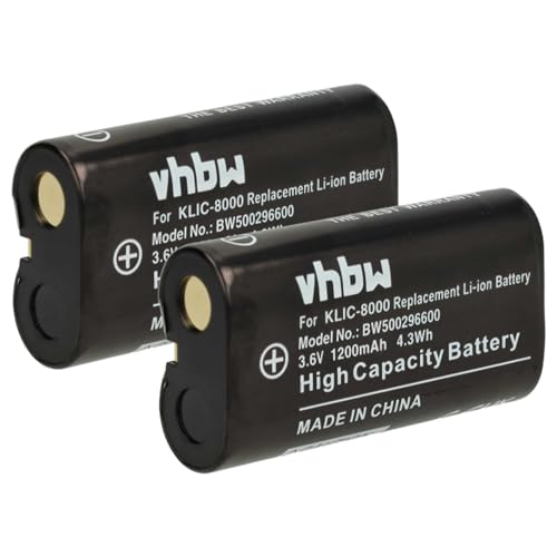 vhbw 2X Batería Recargable Compatible con Jay-Tech Jay-CAM i4800 cámara Digital, DSLR (1200 mAh, 3,6 V, Li-Ion)