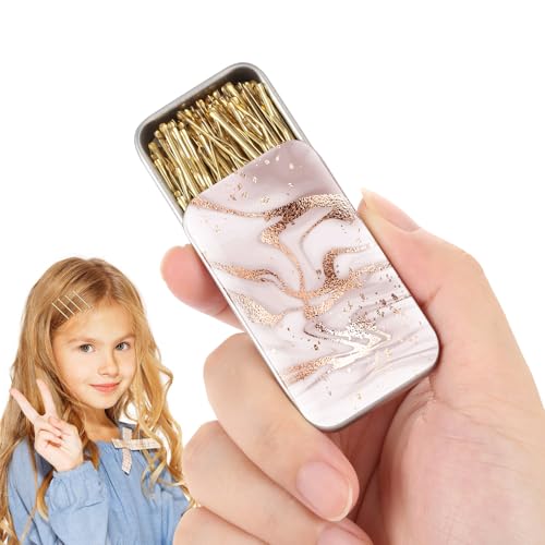 mini bobby pins,50 Count 1.38 inch Metal Hair Clips for Children,Girls and Women,Suitable for All Hair Types (Gold Hair Clip-02)