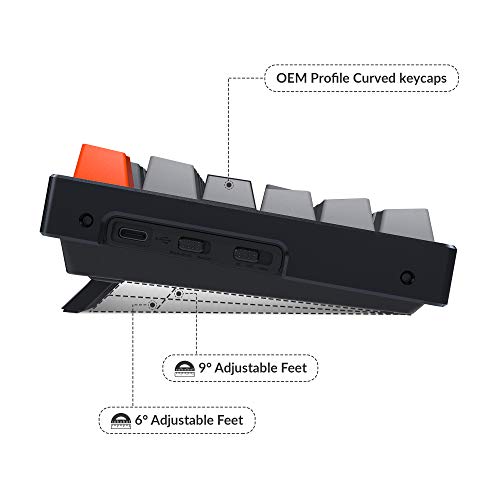Image of Keychron K8 Wireless Bluetooth /USB Wired Mechanical Keyboard, Hot-swappable Tenkeyless 87 Keys RGB LED Backlit Gateron Blue Switch N-Key Rollover, Aluminum Frame for Mac and Windows