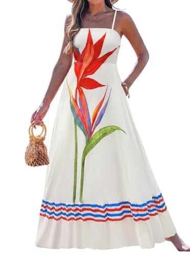 popvil Women Summer Maxi Dress 2026 Spaghetti Strap Long Beach