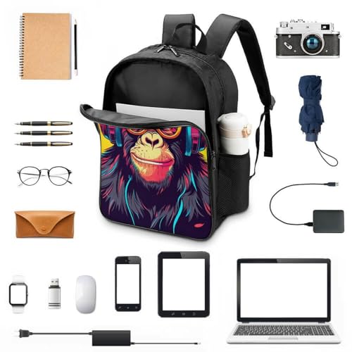 Mochila infantil 3D de gorila peluche con correa de pecho para guardería y preescolar 4