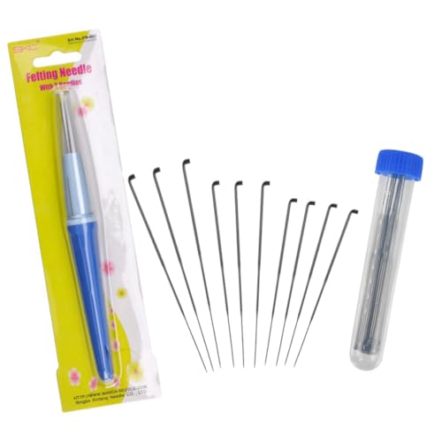 Image of CATOPIA Felting Needle, Needle Felting Tools, Needle Felting Supplies, Including 1 Premium Triple Felting Pen with 3 Needles, 3 Sizes 10Pcs Felting Needles (Pen with Needle)