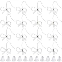 28pcs Silver Bow Earrings Hooks