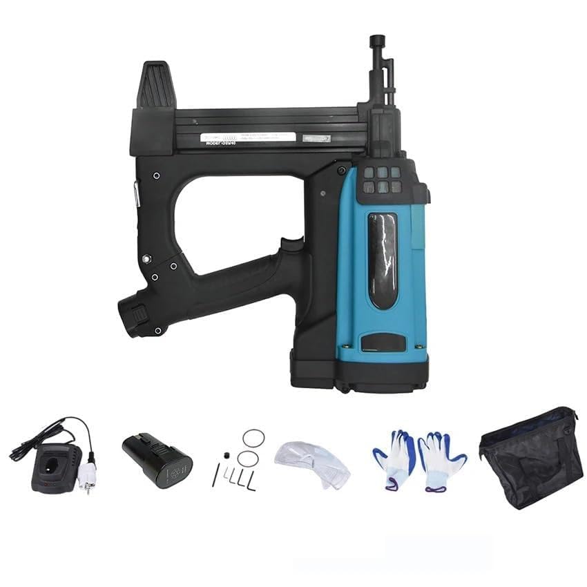 Clavadora neumática GSR40, clavadora a gas con batería de litio de 7,2 V, grapadora neumática de acero, herramientas neumáticas for marcos y canaletas.(With 1pc Battery)