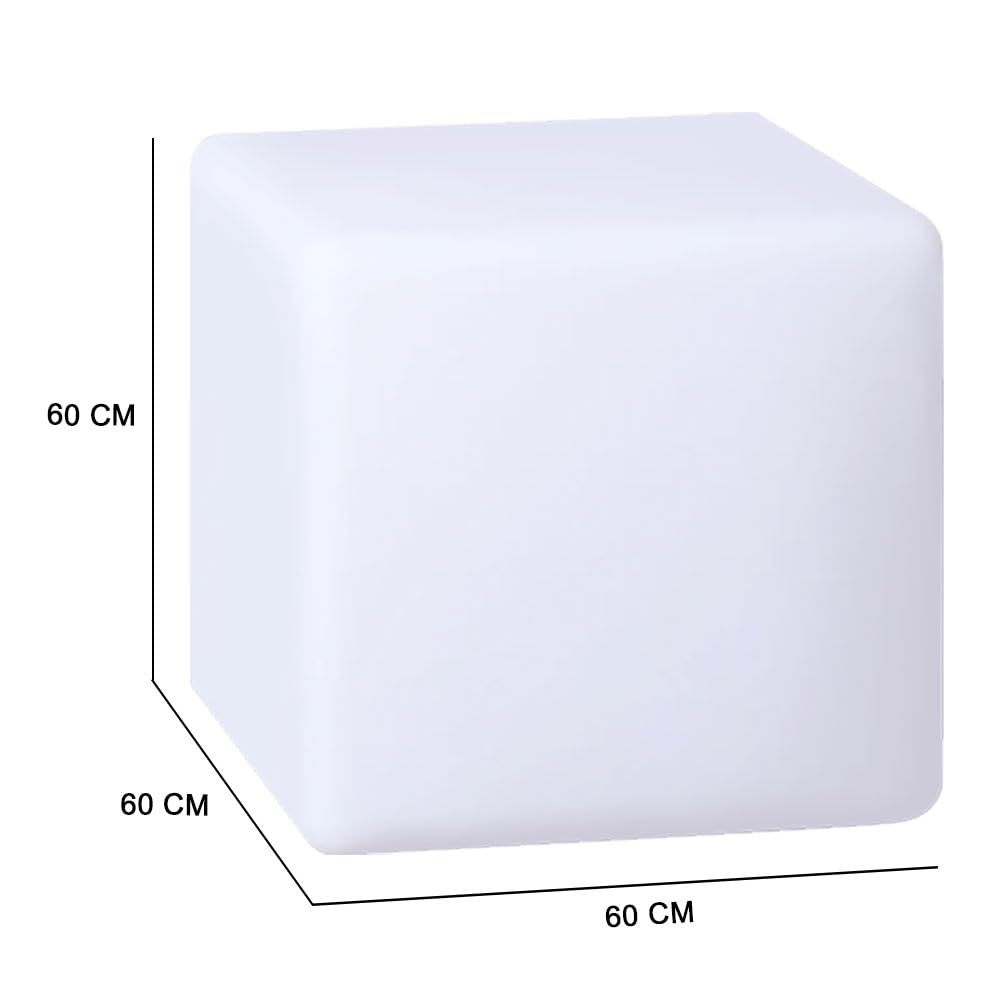 Europalamp - Cubo luminoso, decorativo LED multicolor - Inalámbrico - Diseño elegante - 60 cm