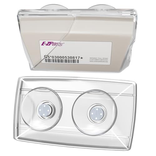 FLLIK EZ Pass Holder for Windshield. Ezpass with Strong Suction Cups. Toll Pass Transponder iPass Holder. (Clear, 1Pack)