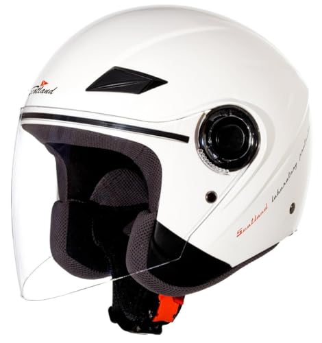 Scotland Helm Motorrad/Scooter Force 03 mit einer Langen Visier, Weiß Glänzend, Größe 61-62 (XL)